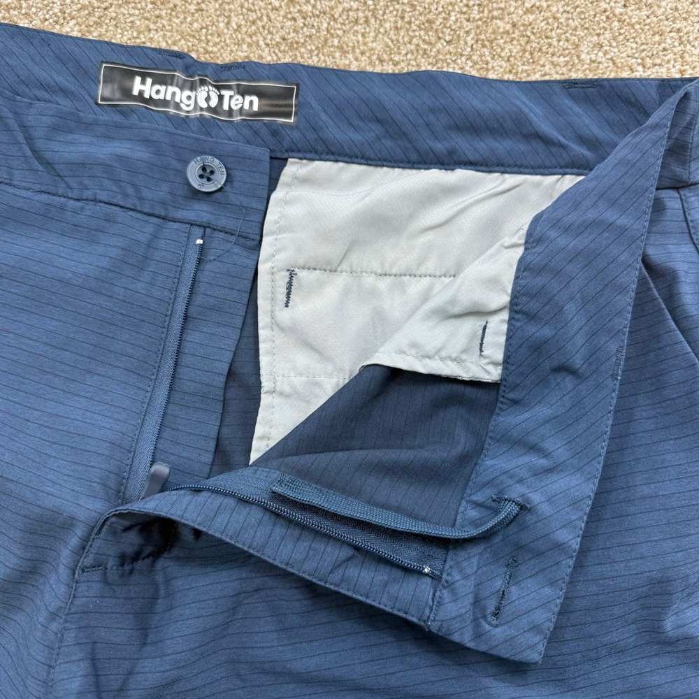 Hang Ten Men's Hybrid Shorts 38 Navy Blue Striped Stretch Board Skater Surf - Picture 7 of 13